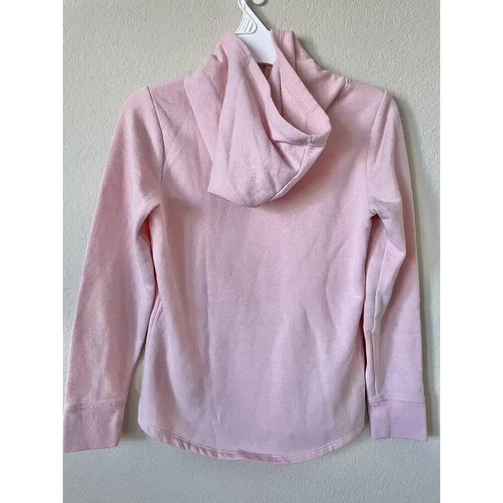 Justice Pink Flip Sequin Heart Love More Justice Girls’ Pullover Hoodie Size 8